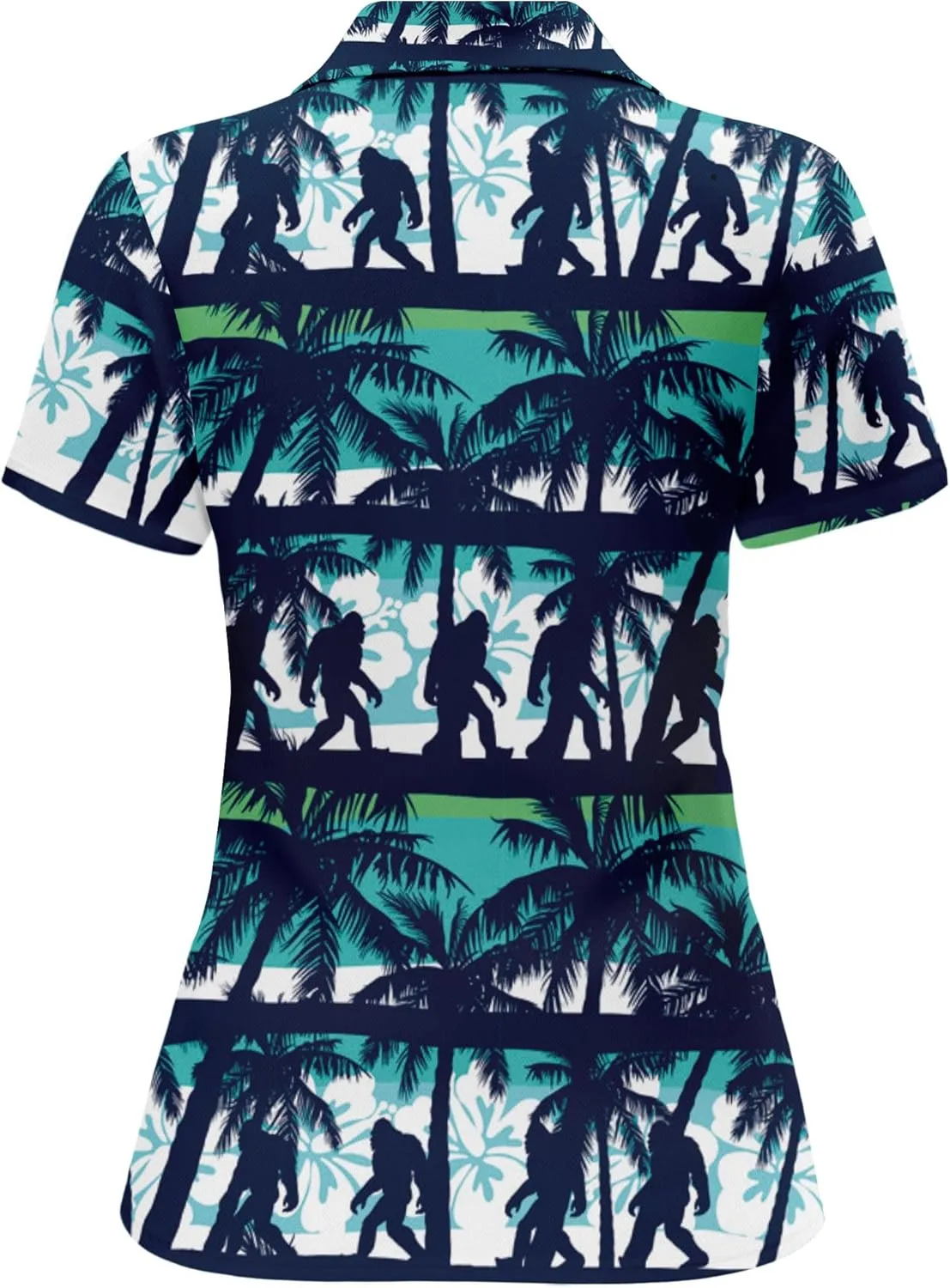 HIVICHI Womens Golf Shirt Hawaiian Funny Crazy Polo Shirts for Women