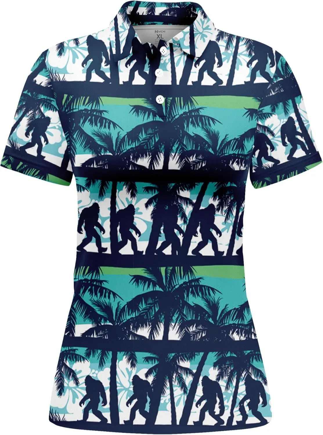 HIVICHI Womens Golf Shirt Hawaiian Funny Crazy Polo Shirts for Women