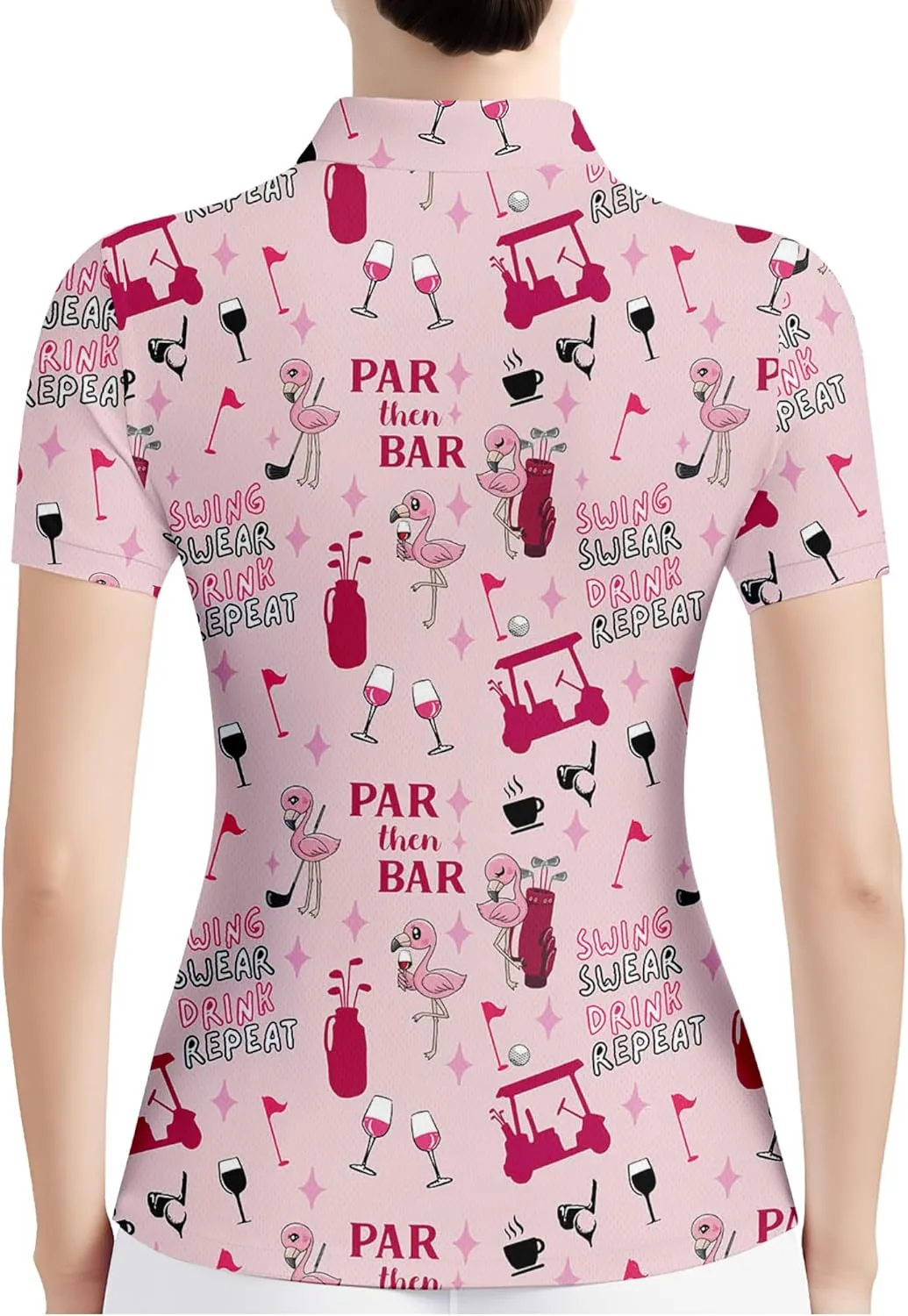 HIVICHI Womens Golf Shirt Hawaiian Funny Crazy Polo Shirts for Women
