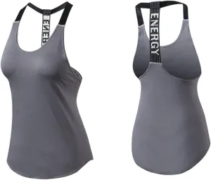 HSQMA Workout Tank Tops for Women Sleeveless Yoga Tops,Sleeveless Sports Shirts Athletic Yoga Running Gym Basic Short Sleeve Tee Shirts, Quick Dry Fitness T Shirt (Color : Gray1, Size : XL/)