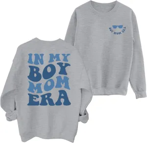 In My Boy Mom Era Sweatshirt Women Funny Mama Crewneck Pullover Mama Life Long Sleeve Gift Tops