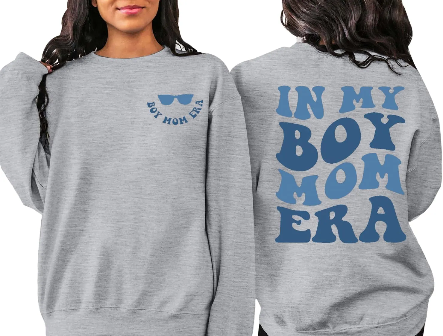 In My Boy Mom Era Sweatshirt Women Funny Mama Crewneck Pullover Mama Life Long Sleeve Gift Tops