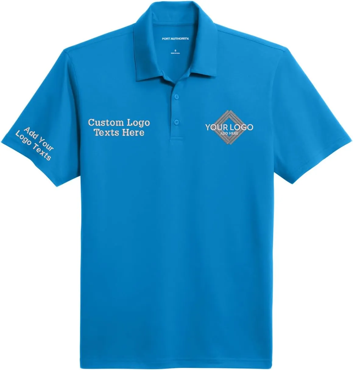 INK STITCH Men K398 Custom Embroidery Add Logo Texts Staff Performance Polo Shirts