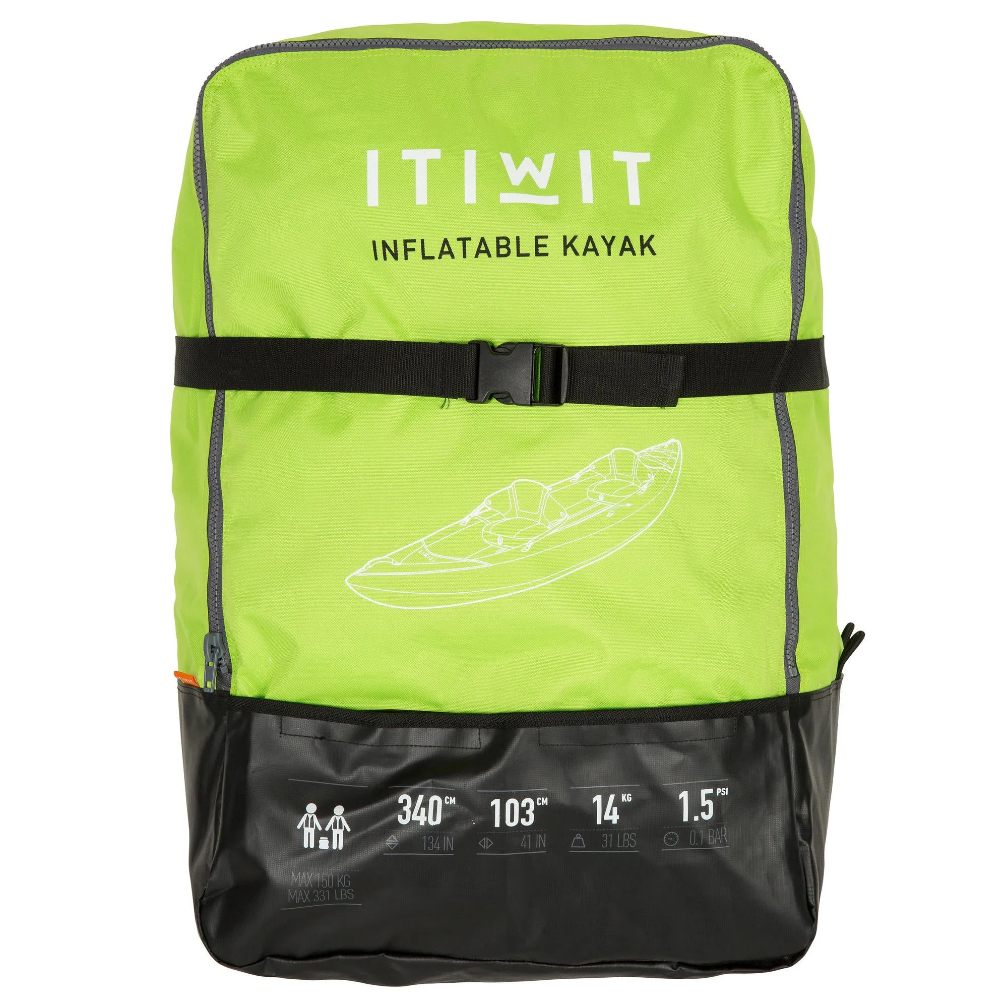 Itiwit Inflatable Recreational Sit-on Kayak with Pump 2 Person
