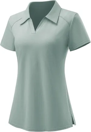Ivicoer Womens Golf Shirt Polo Short Sleeve,Sleeveless,Long Sleeve Tennis Collared Top Athletic Clothes for Ladies