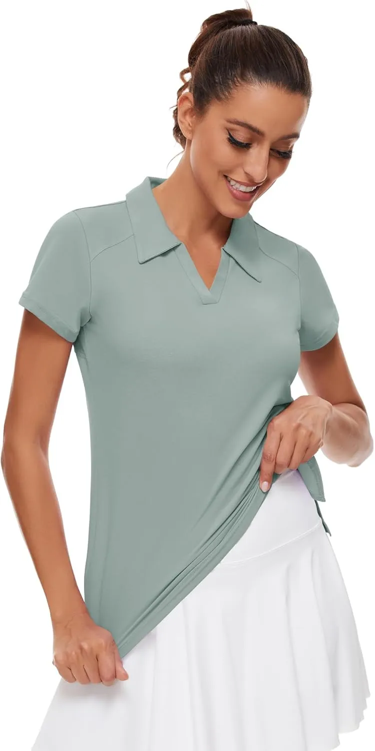 Ivicoer Womens Golf Shirt Polo Short Sleeve,Sleeveless,Long Sleeve Tennis Collared Top Athletic Clothes for Ladies