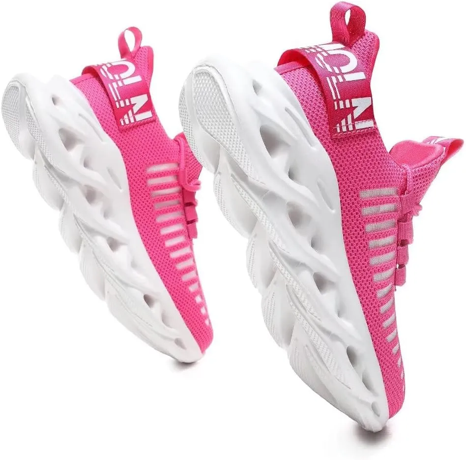 Jakcuz Women's Lace Up Walking Shoes Breathable Ultra Lightweight Sport Casual Ladies Girls Fashion Platform Sneakers