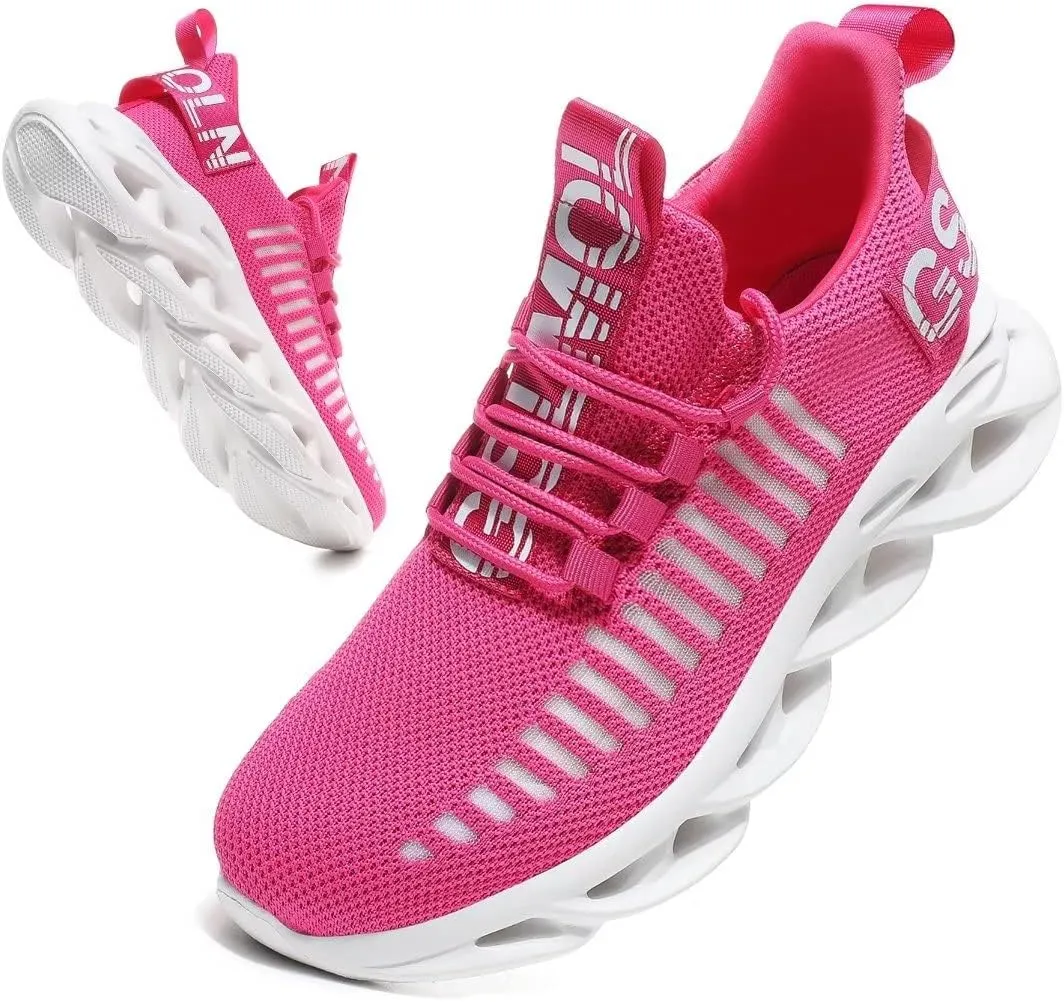 Jakcuz Women's Lace Up Walking Shoes Breathable Ultra Lightweight Sport Casual Ladies Girls Fashion Platform Sneakers