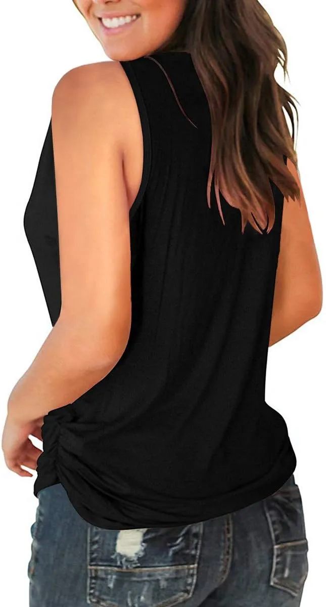 Jescakoo V Neck Tank Tops for Women Casual Sleeveless Shirts Loose Fit Summer