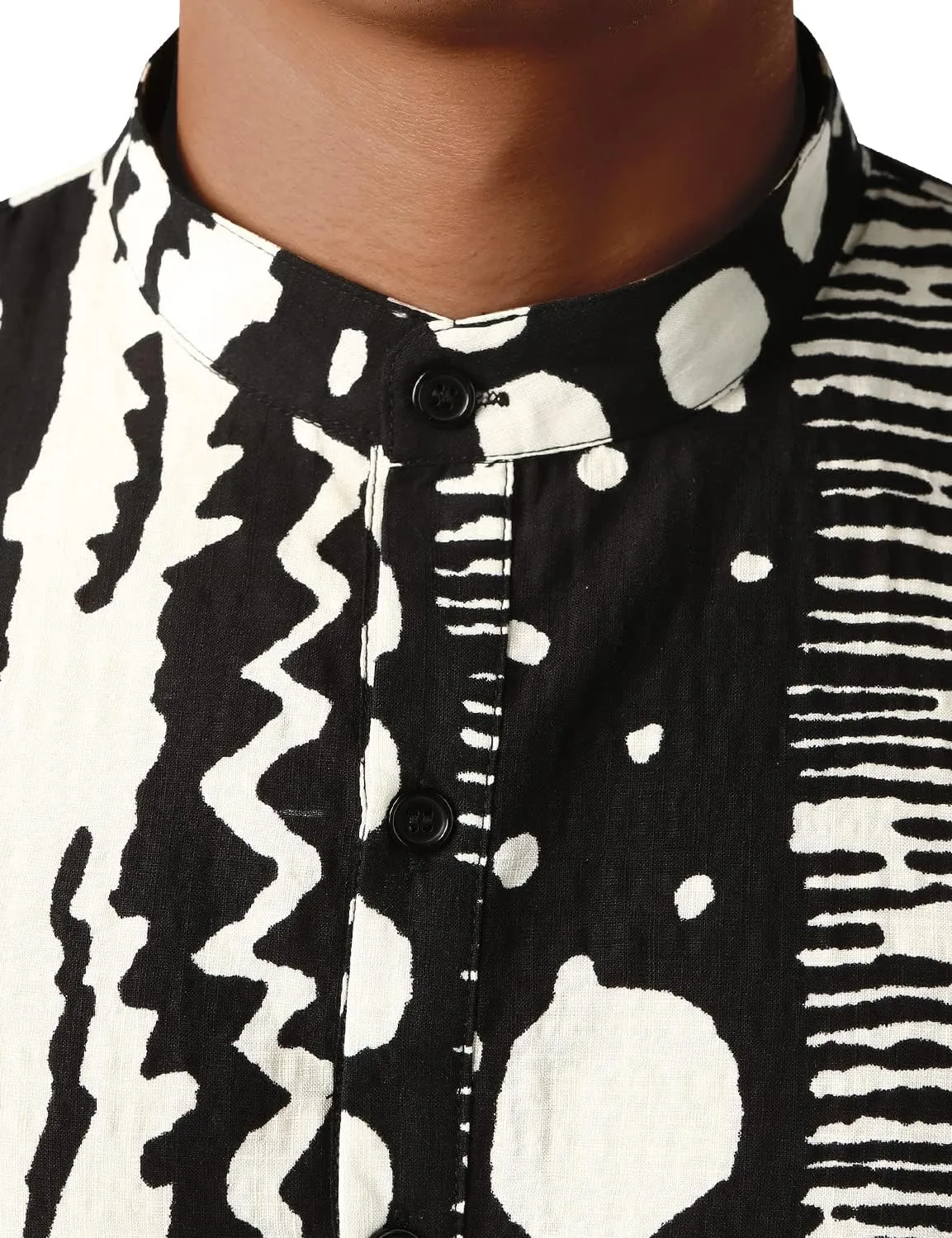 JOGAL Mens Striped Henley Shirt Short Sleeve Traditional African Style Dashiki Shirts