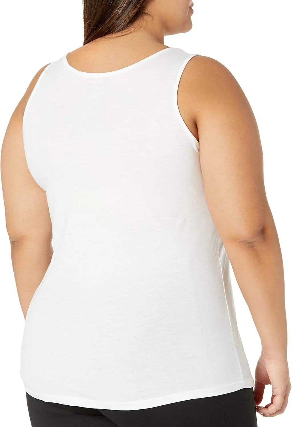 JUST MY SIZE Women's Size Cotton Jersey Shirttail Tank Top, Plus Sleeveless Shirts