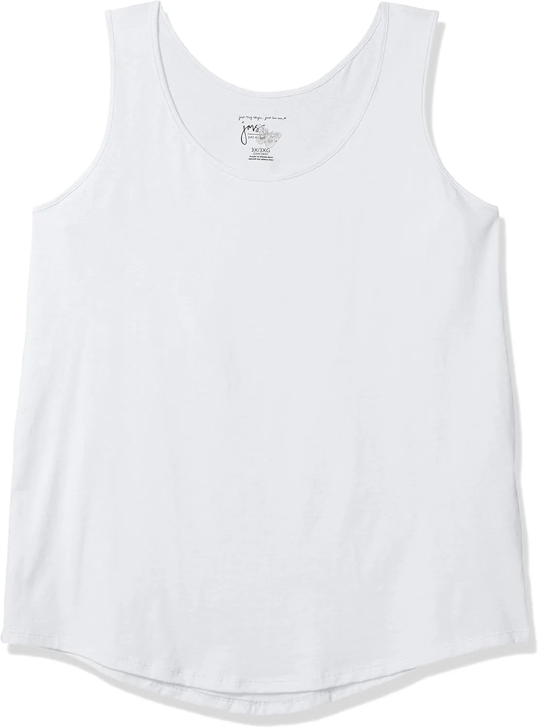 JUST MY SIZE Women's Size Cotton Jersey Shirttail Tank Top, Plus Sleeveless Shirts