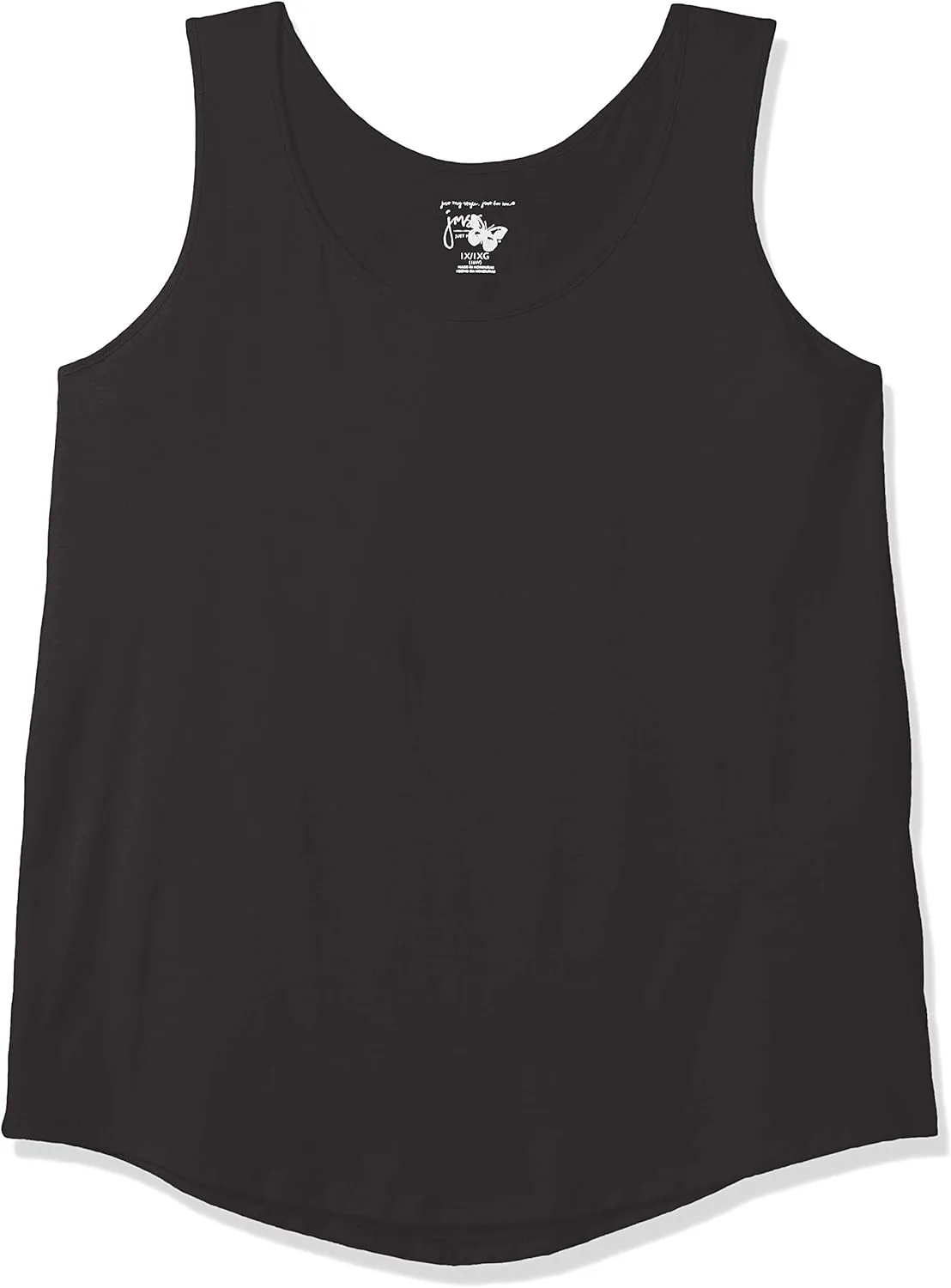 JUST MY SIZE Women's Size Cotton Jersey Shirttail Tank Top, Plus Sleeveless Shirts