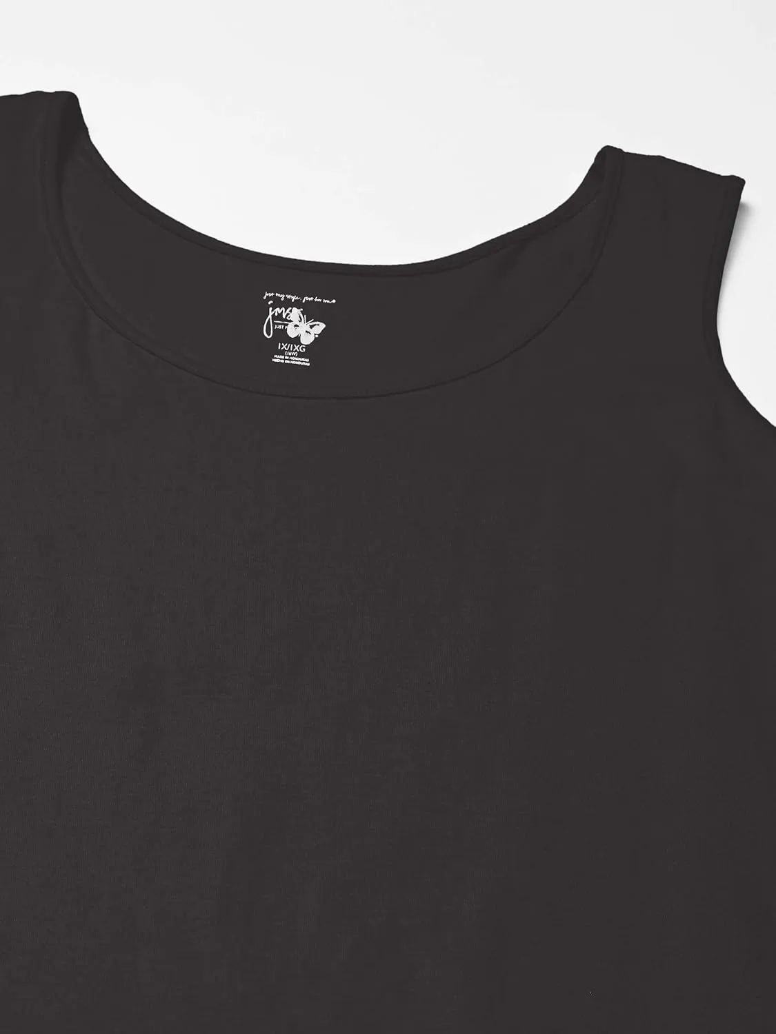 JUST MY SIZE Women's Size Cotton Jersey Shirttail Tank Top, Plus Sleeveless Shirts