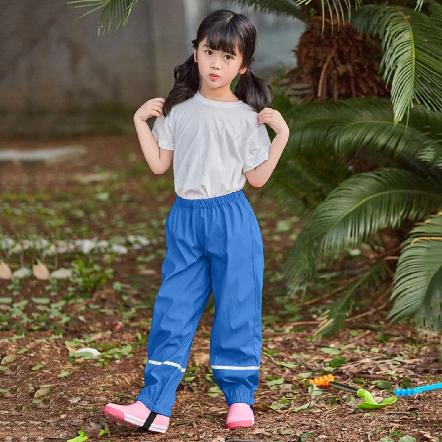 Kids Water-Proof Suspender Rain Pants Toddler Baby Dirty Proof Rain Trouser Rainwear Rain Bib Pant for
