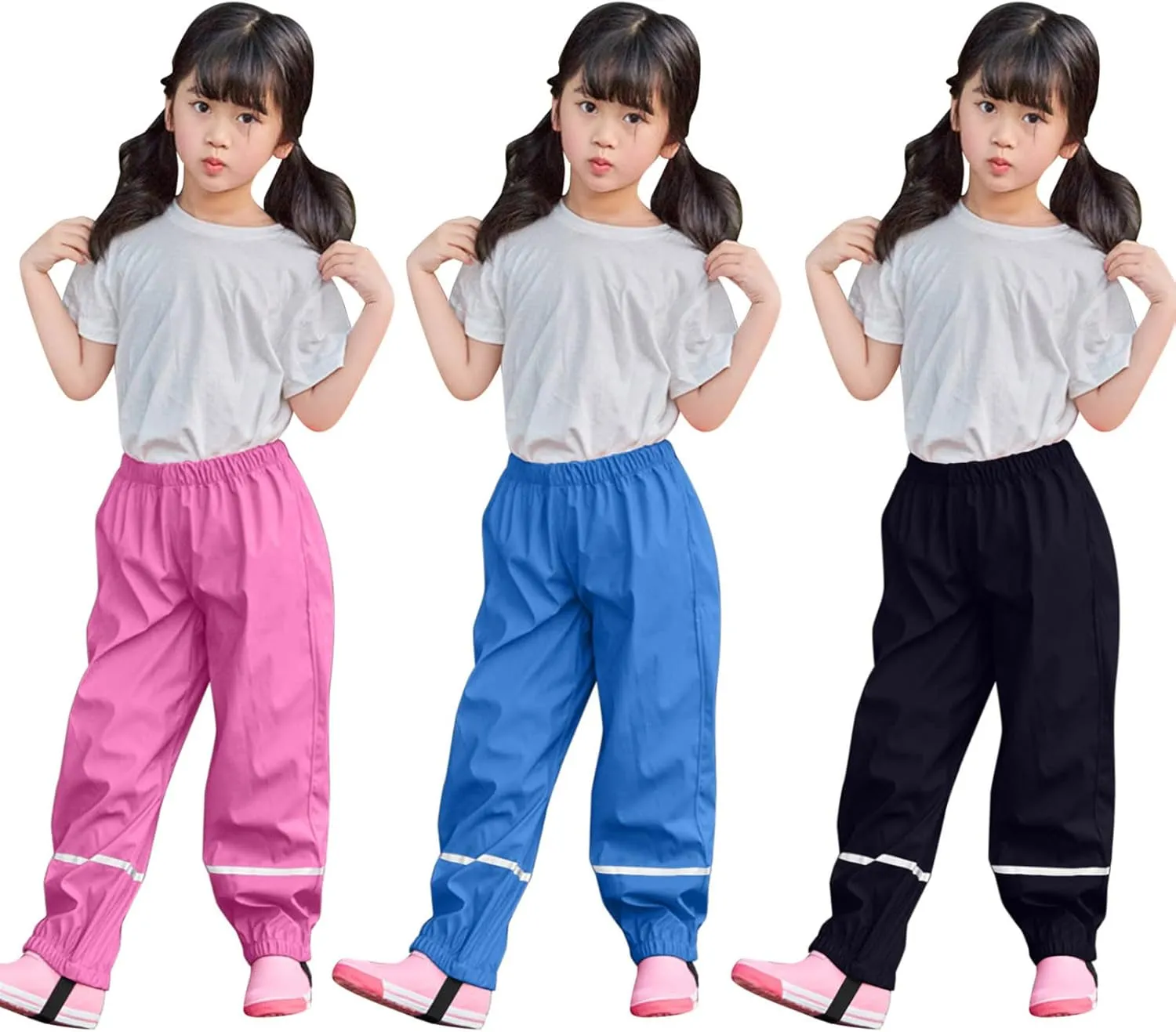 Kids Water-Proof Suspender Rain Pants Toddler Baby Dirty Proof Rain Trouser Rainwear Rain Bib Pant for