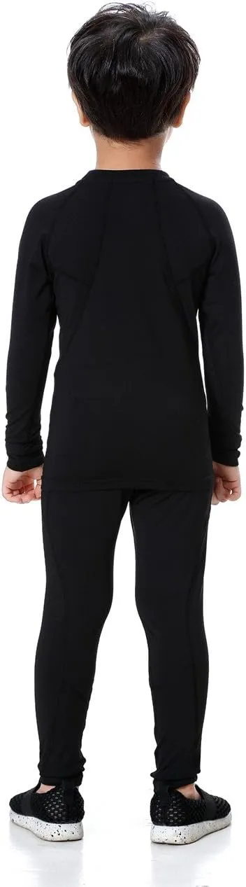 LANBAOSI Boys & Girls Long Sleeve Compression Shirts and Pant 2 Pcs Set
