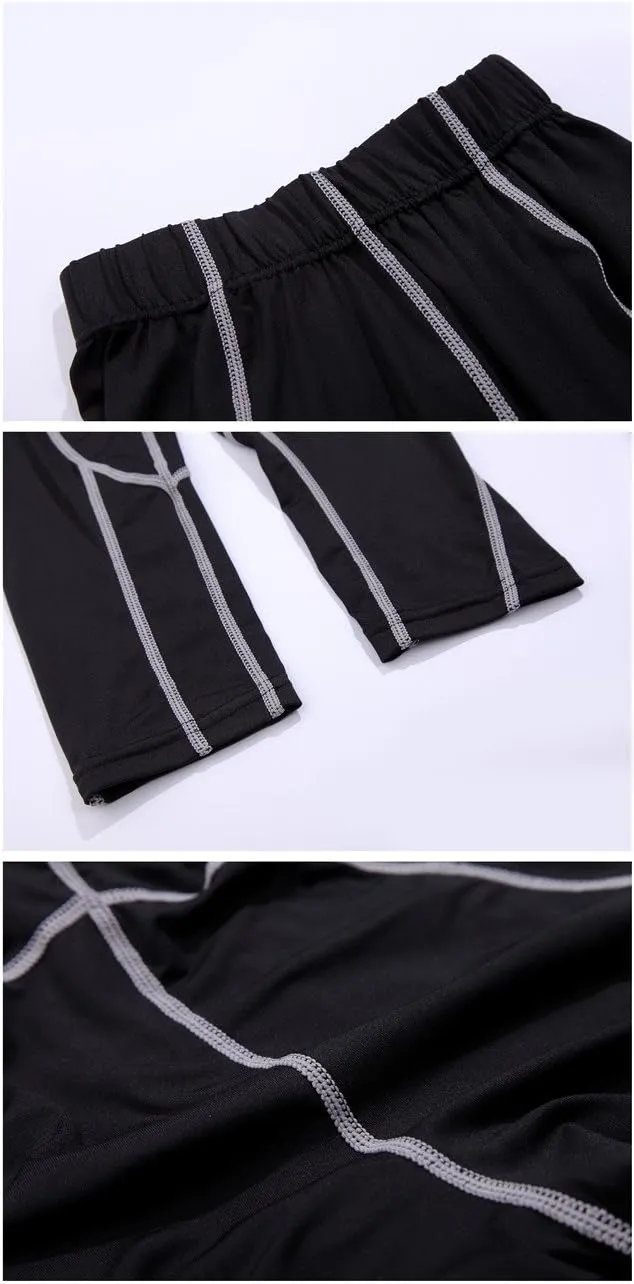 LANBAOSI Boys & Girls Long Sleeve Compression Shirts and Pant 2 Pcs Set