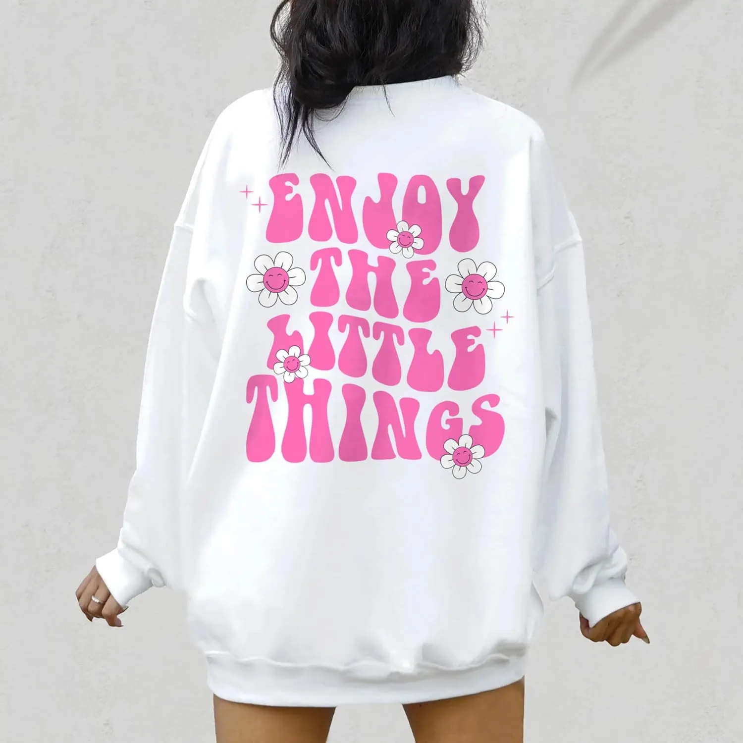 LASFOUR Oversized Trendy Hoodie For Teen Girls, Oversized Sweatshirt, Preppy Sweatshirt, Sweatshirts With Sayings On Back