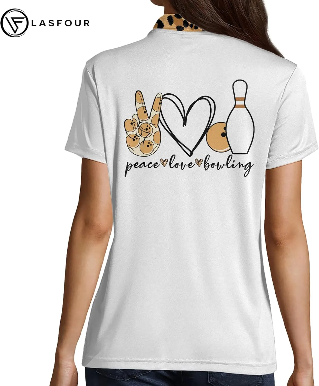 LASFOUR Personalized 3D Funny Heartbeat Pulse Line Pink Bowling Shirts for Women, Custom Bowling Jerseys Shirt for Women