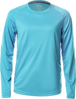 LEAO Boys UPF 50  Long Sleeve Sport Rash Guard Swim Shirt Quick Dry Swimsuit Youth SPF Outdoor Fishing Hiking Sun Shirts