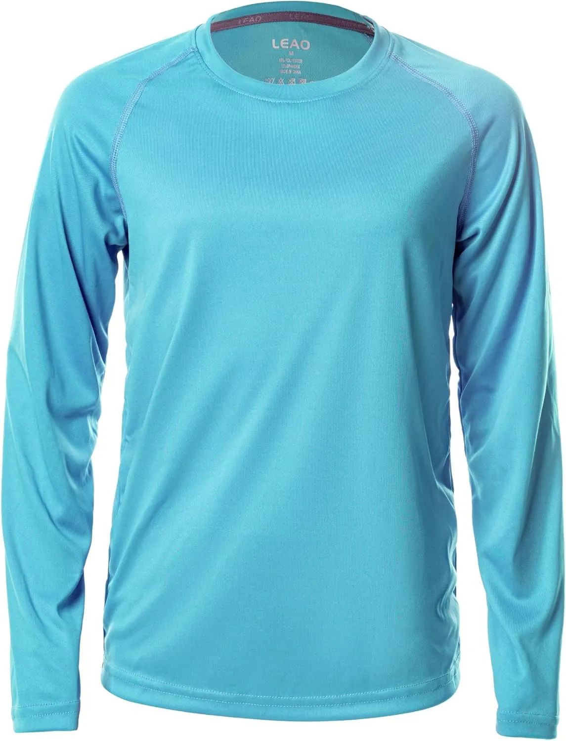 LEAO Boys UPF 50  Long Sleeve Sport Rash Guard Swim Shirt Quick Dry Swimsuit Youth SPF Outdoor Fishing Hiking Sun Shirts