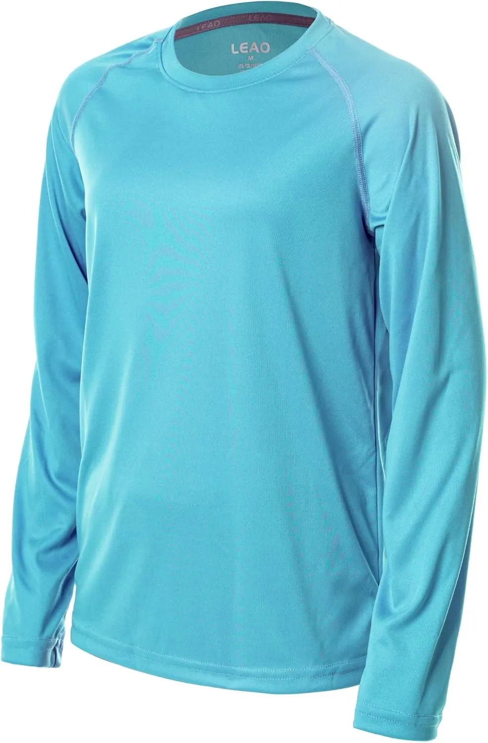 LEAO Boys UPF 50  Long Sleeve Sport Rash Guard Swim Shirt Quick Dry Swimsuit Youth SPF Outdoor Fishing Hiking Sun Shirts
