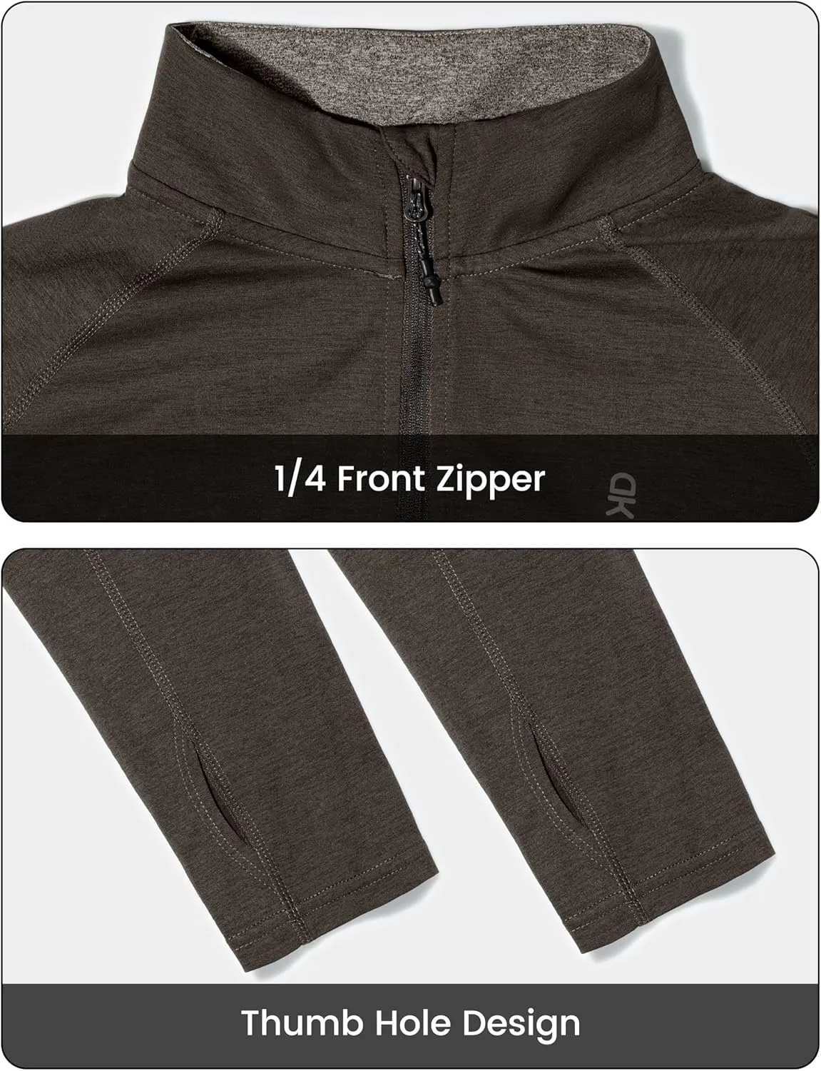 Little Donkey Andy Men's Lightweight Quarter Zip Pullover,UPF 50  Long Sleeve Athletic Shirts for Outdoor Running Golf