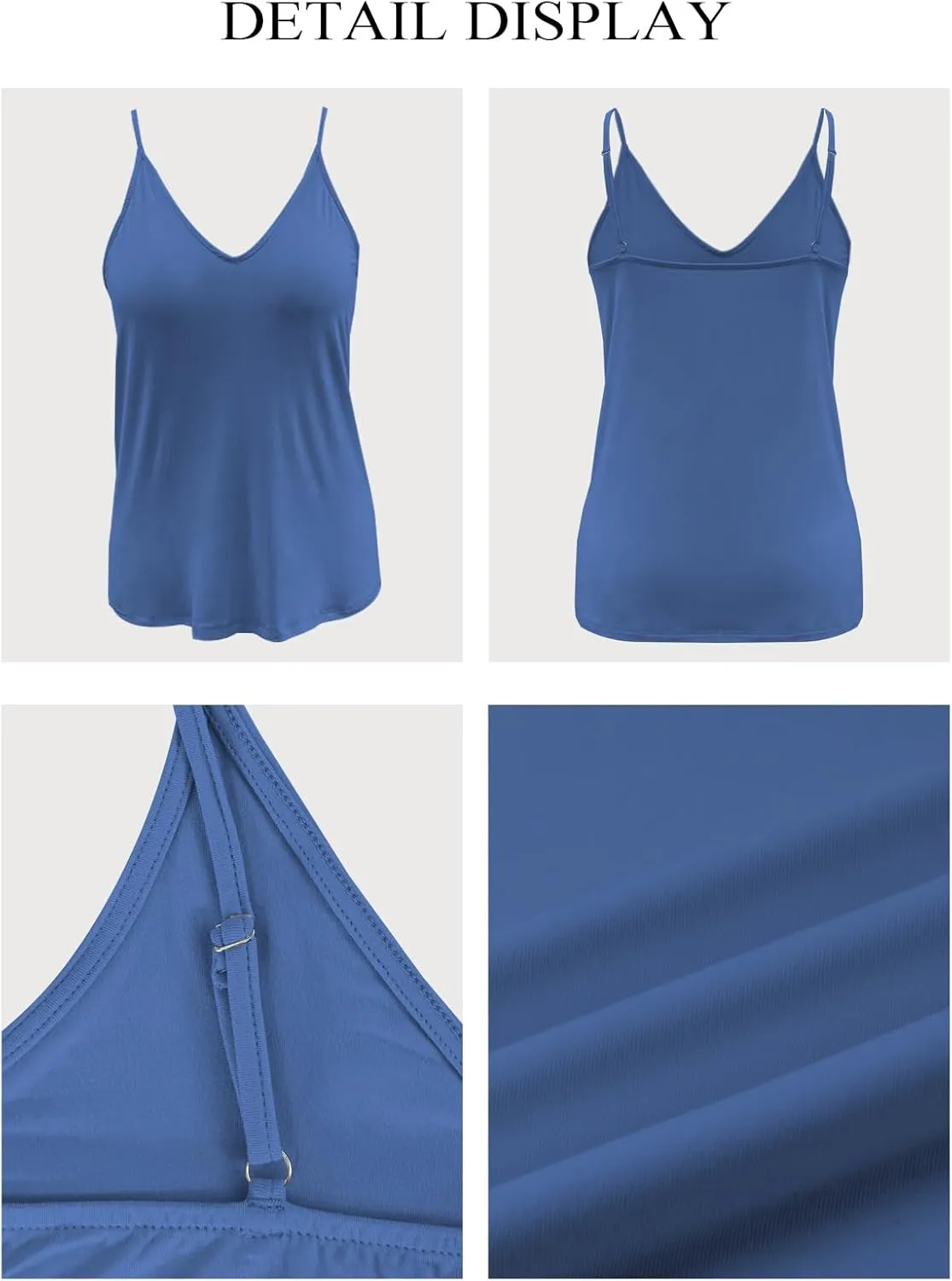 LOLONG V Neck Tank Tops for Women Summer Sexy Spaghetti Strap Sleeveless Shirts