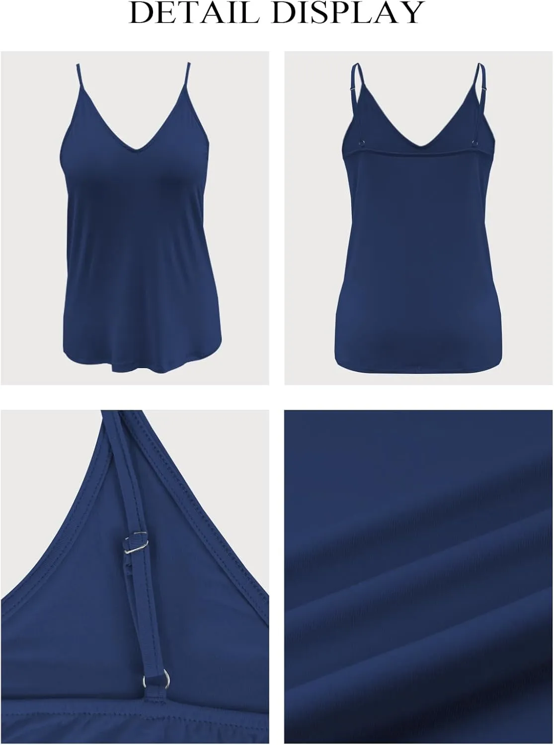 LOLONG V Neck Tank Tops for Women Summer Sexy Spaghetti Strap Sleeveless Shirts