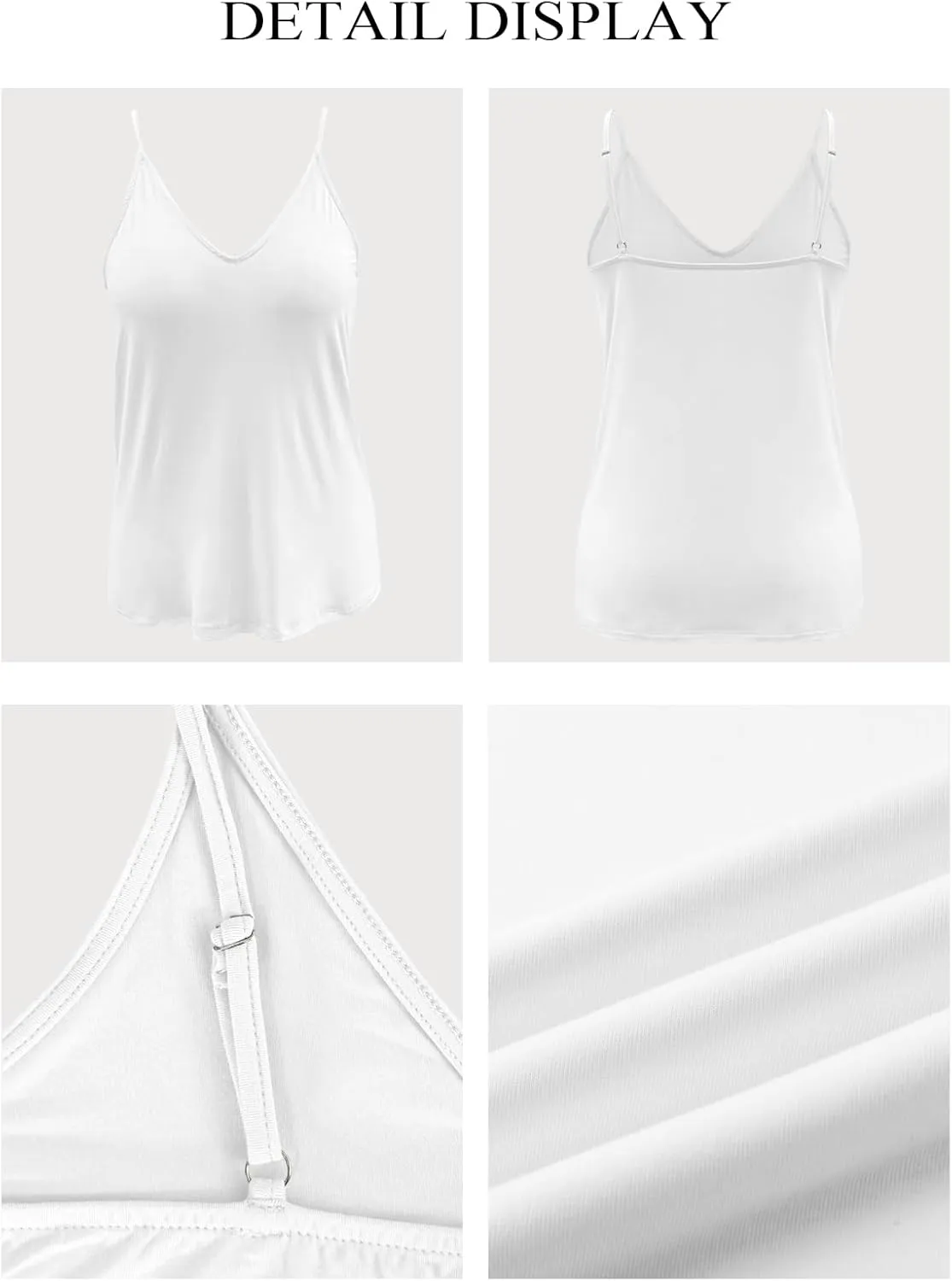 LOLONG V Neck Tank Tops for Women Summer Sexy Spaghetti Strap Sleeveless Shirts