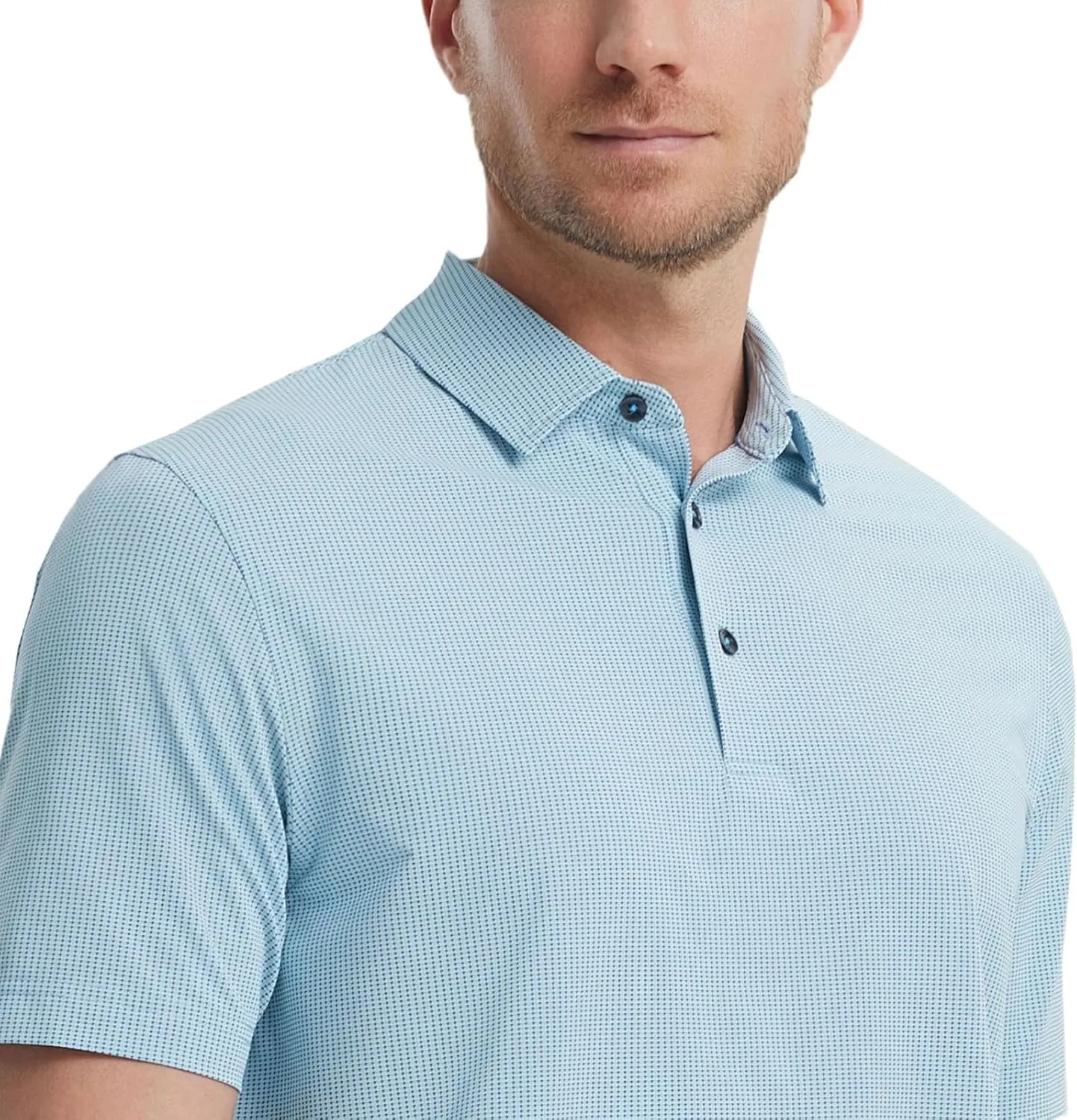 M MAELREG Mens Polo Shirts Short Sleeve Quick Dry Moisture Wicking Athletic Performance Jacquard Collared Golf Shirt for Men