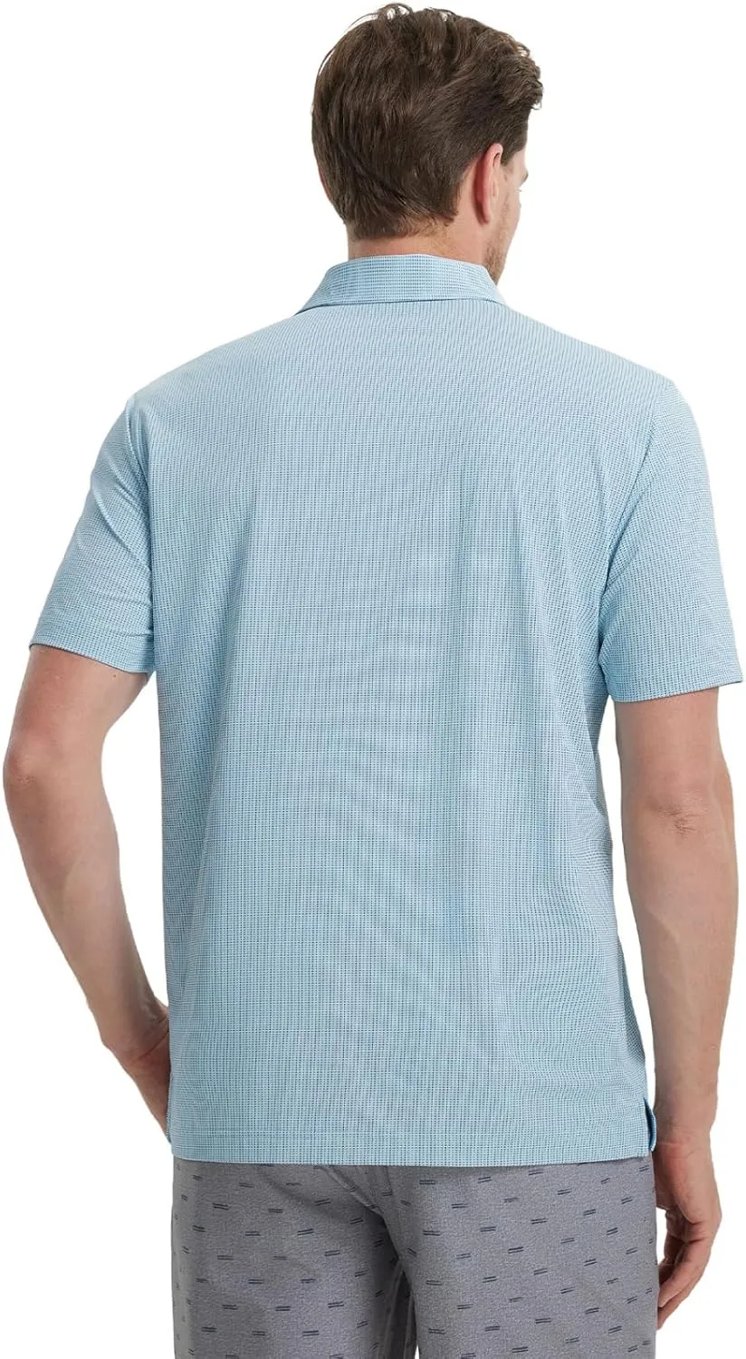 M MAELREG Mens Polo Shirts Short Sleeve Quick Dry Moisture Wicking Athletic Performance Jacquard Collared Golf Shirt for Men