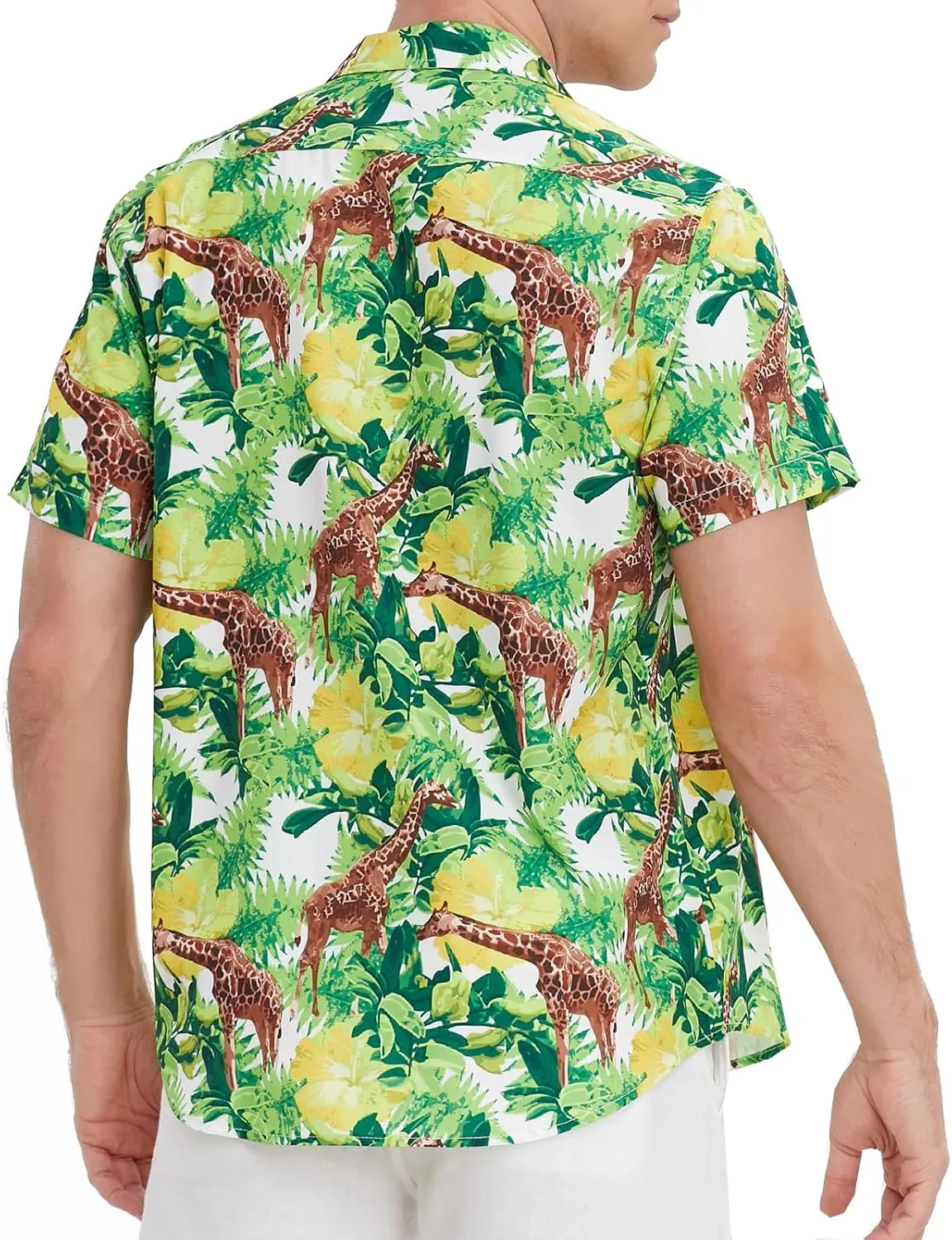 MCULIVOD Men's Hawaiian Tropical Shirts, Printing Short Sleeve Casual Button Down Shirt