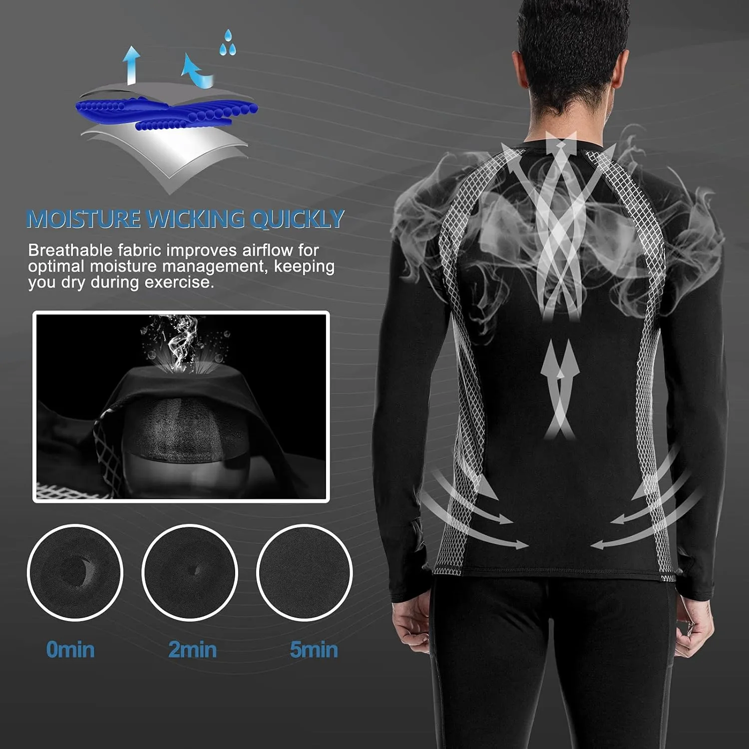 MEETWEE Thermal Shirts for Men, Mens Thermal Long Sleeve Shirt, Thermal Tops Men, Fleece Lined Undershirt Base Layer