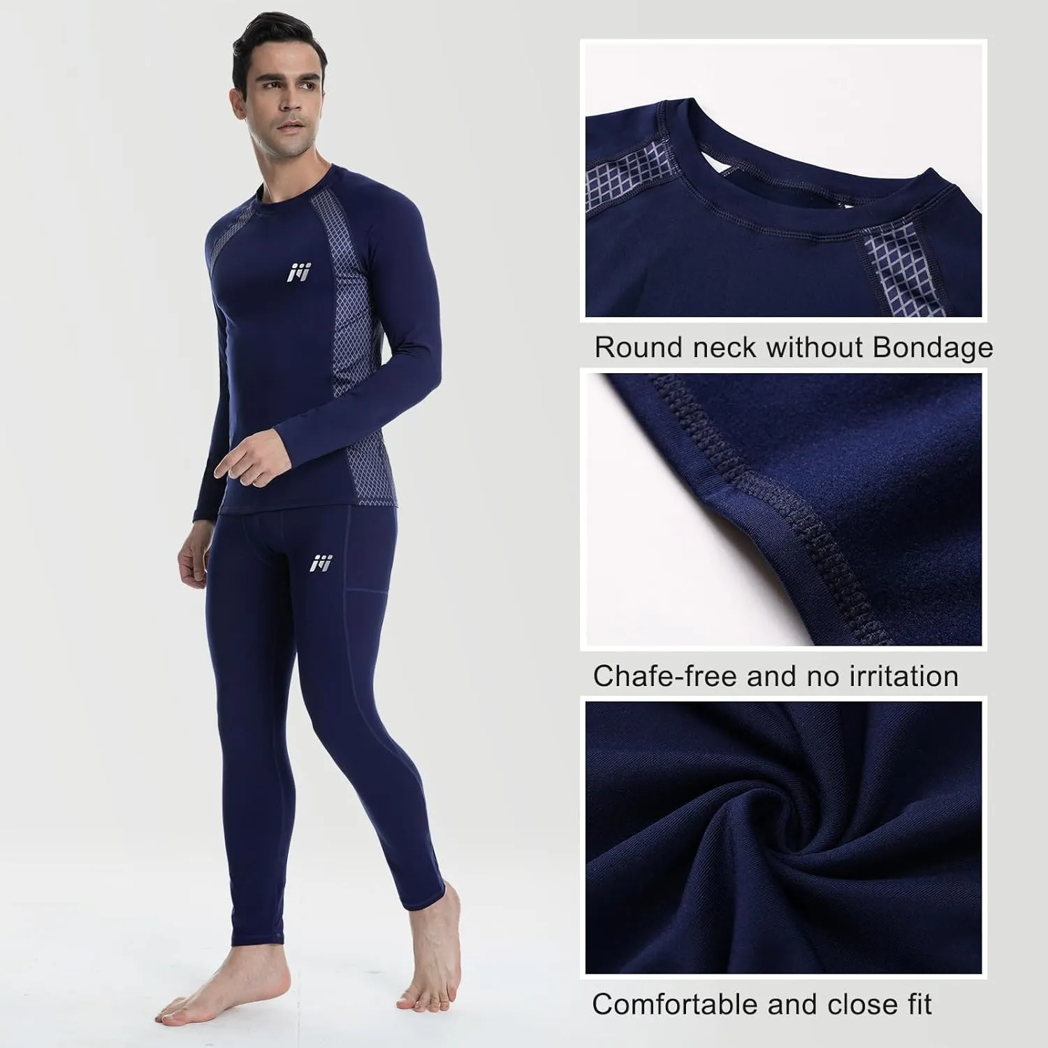 MEETWEE Thermal Shirts for Men, Mens Thermal Long Sleeve Shirt, Thermal Tops Men, Fleece Lined Undershirt Base Layer