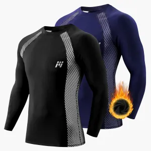 MEETWEE Thermal Shirts for Men, Mens Thermal Long Sleeve Shirt, Thermal Tops Men, Fleece Lined Undershirt Base Layer