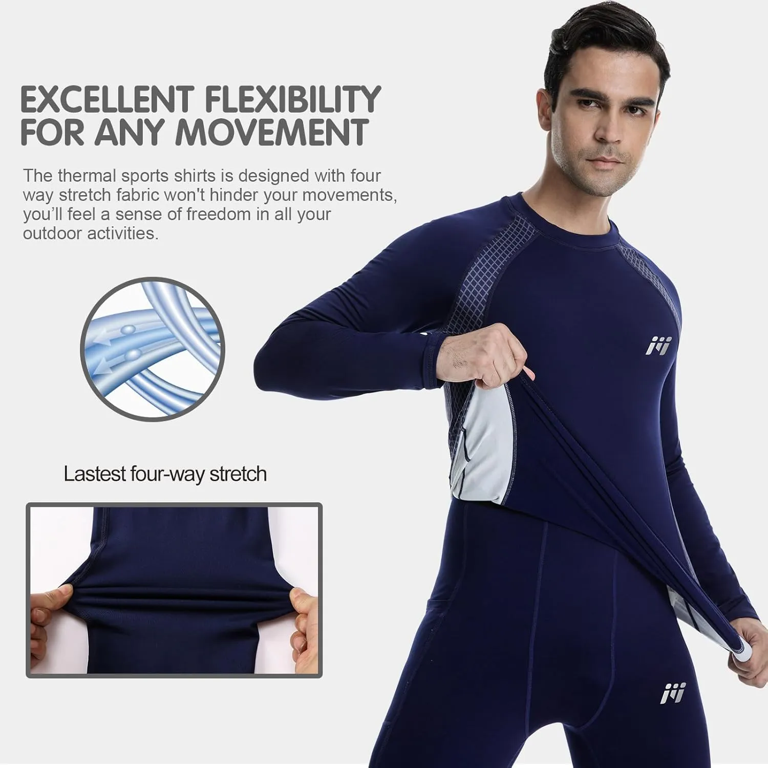 MEETWEE Thermal Shirts for Men, Mens Thermal Long Sleeve Shirt, Thermal Tops Men, Fleece Lined Undershirt Base Layer