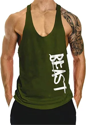 Men's Beast Workout Sport Muscle Tank Tops Gym Bodybuilding Fitness Sleeveless Shirts