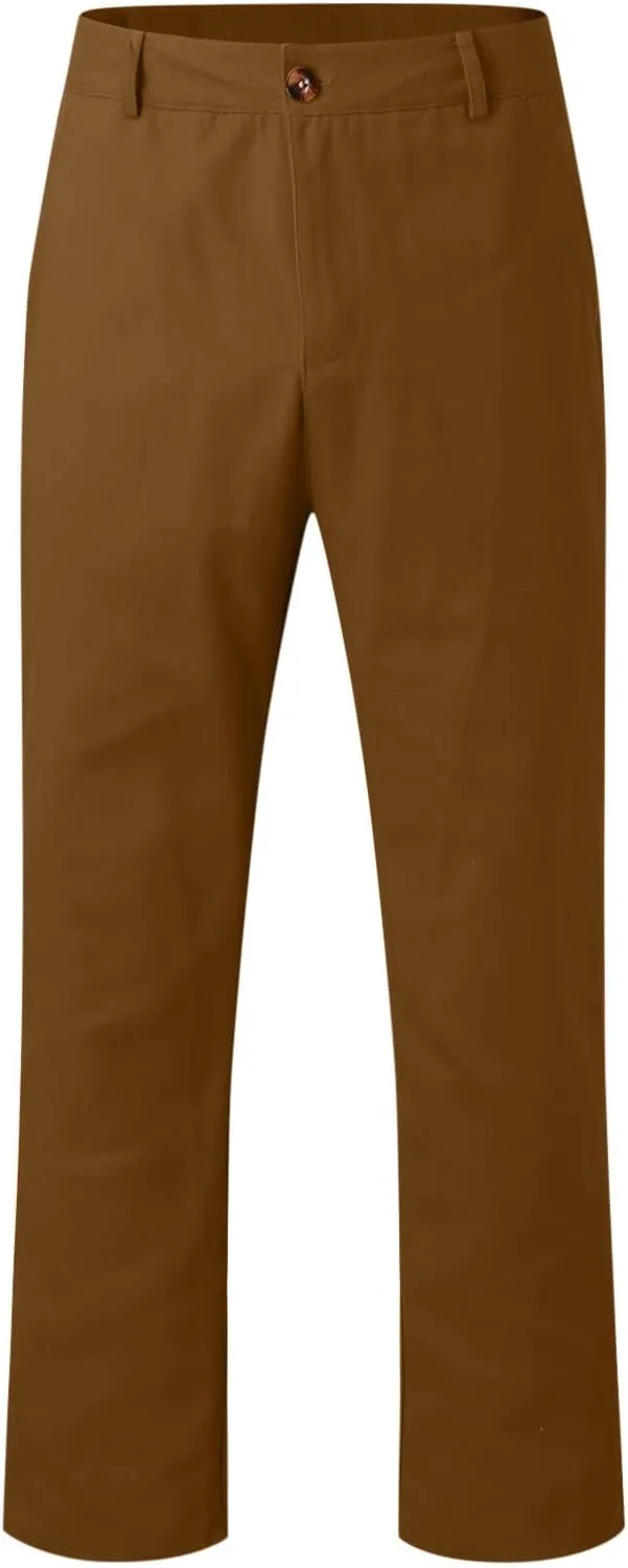 Mens Casual Stretch Dress Pants Slim Fit Solid Color Skinny Long Work Pant Flat-Front Business Golf Dress Chinos Pant