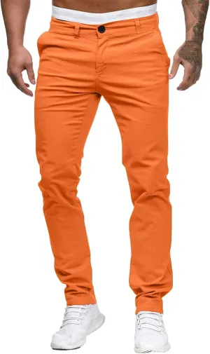 Mens Chinos Casual Slim Fit Dress Pants Stretch Flat-Front Skinny Golf Pants Comfy Solid Work Slacks Tapered Trousers