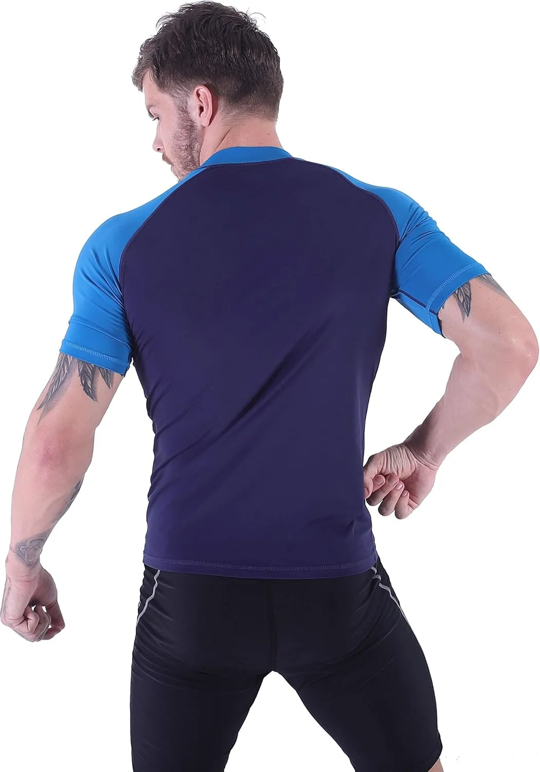 Men's Diving Rash Guard Swim Shirt Loose Fit Athletic Undershirt Quick Dry Surfing Tops UPF 50 