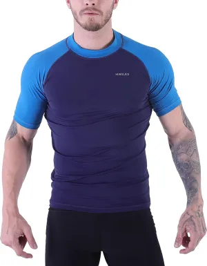 Men's Diving Rash Guard Swim Shirt Loose Fit Athletic Undershirt Quick Dry Surfing Tops UPF 50 