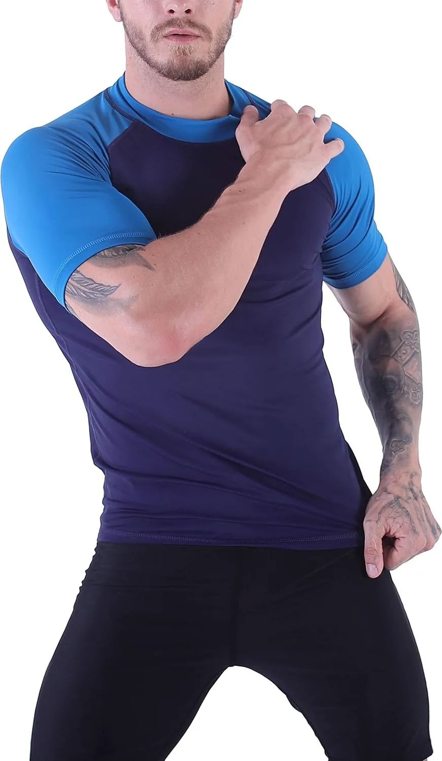 Men's Diving Rash Guard Swim Shirt Loose Fit Athletic Undershirt Quick Dry Surfing Tops UPF 50 