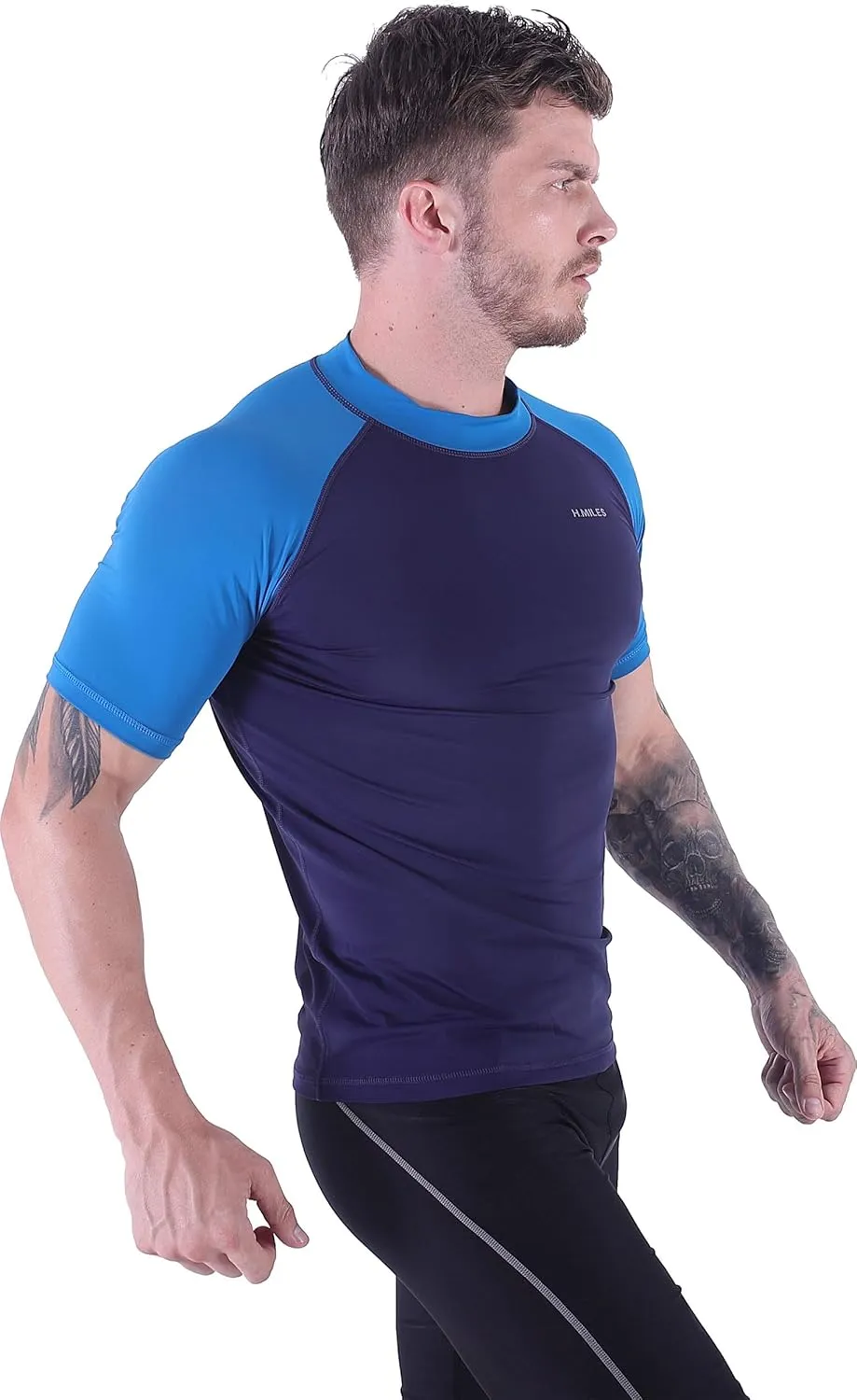 Men's Diving Rash Guard Swim Shirt Loose Fit Athletic Undershirt Quick Dry Surfing Tops UPF 50 