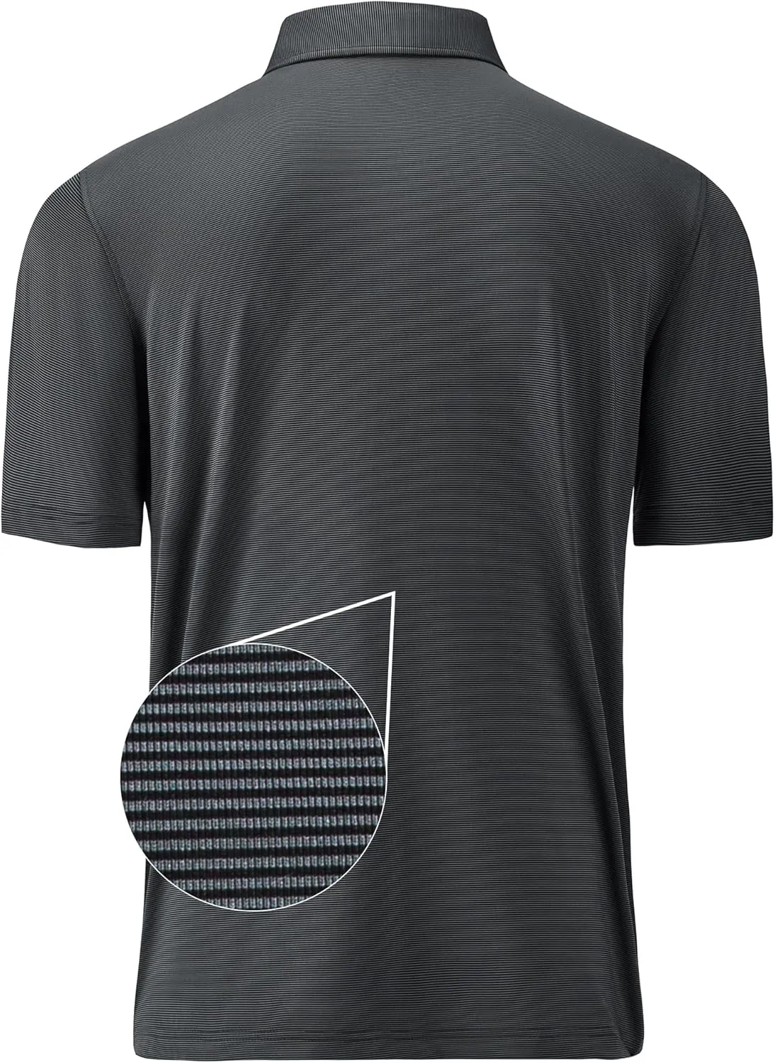 Mens Golf Polo Shirt Moisture Wicking Dry Fit Performance Sport Pin Striped Short Sleeve Golf Shirts for Men