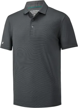 Mens Golf Polo Shirt Moisture Wicking Dry Fit Performance Sport Pin Striped Short Sleeve Golf Shirts for Men