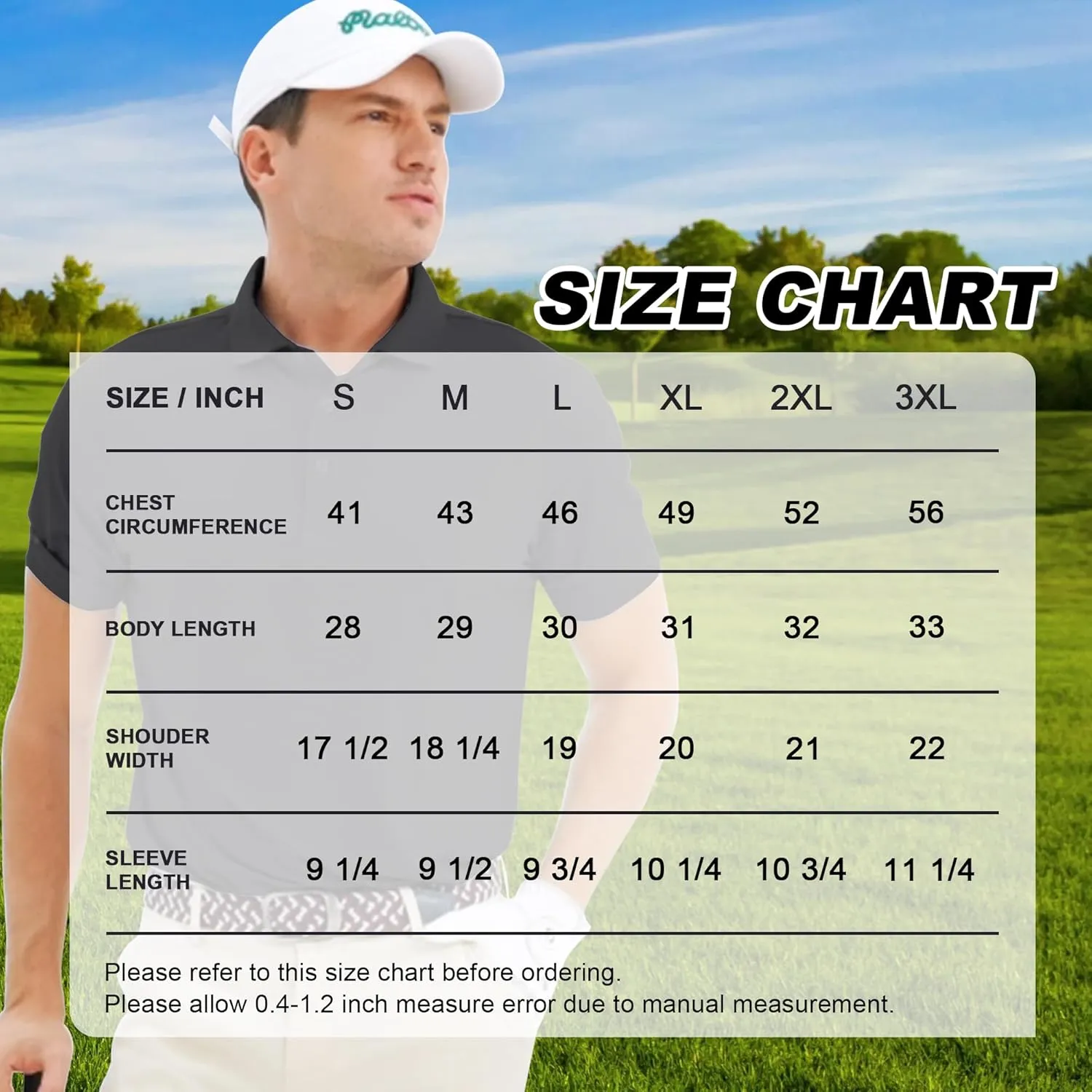Mens Golf Polo Shirt Moisture Wicking Dry Fit Performance Sport Pin Striped Short Sleeve Golf Shirts for Men
