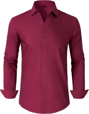 Mens Grade 3.5 Wrinkle-Resistant Dress Shirts Men's Long Sleeve Button Down Work Shirt for Men