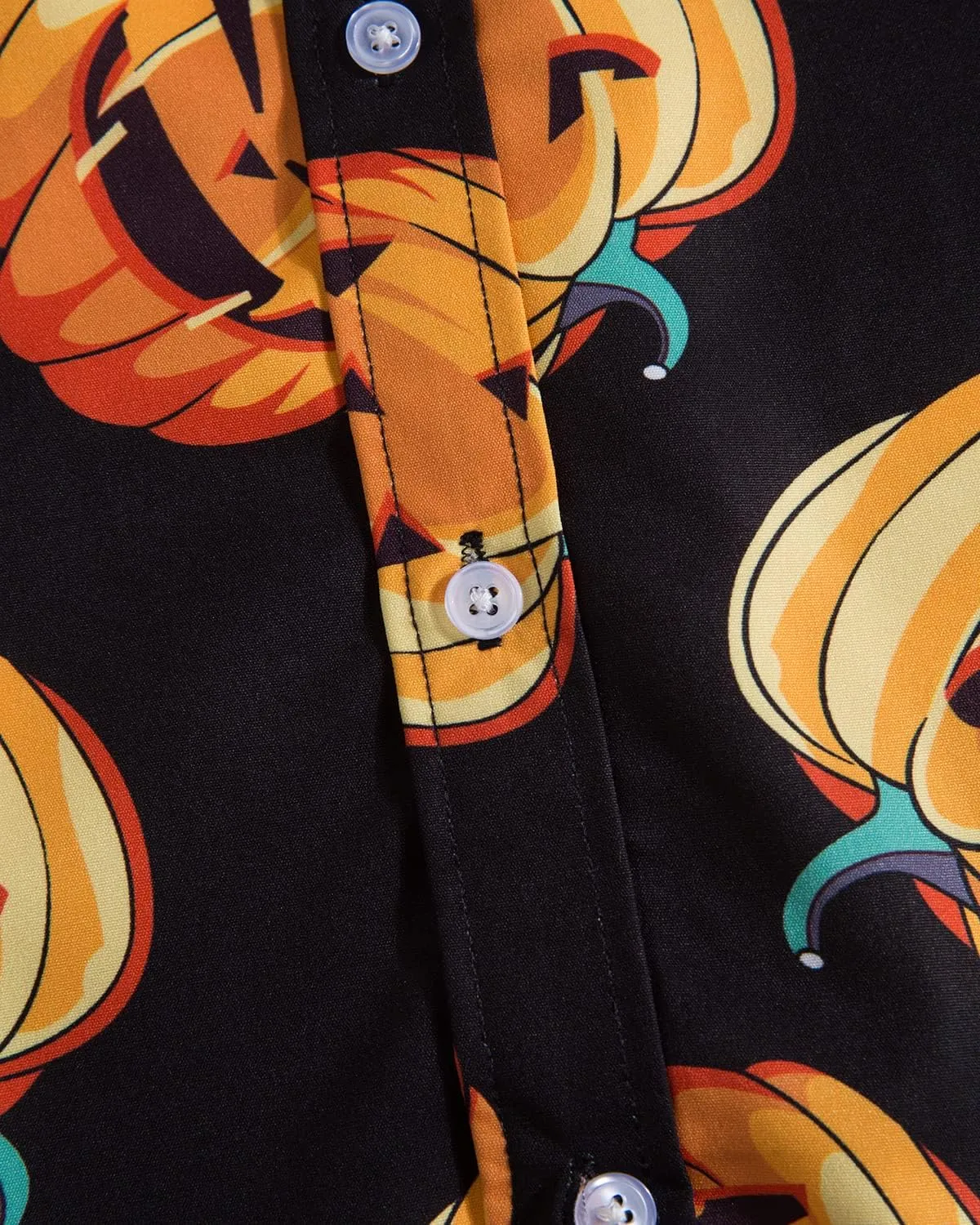 Mens Halloween Shirt Long Sleeve Ugly Pumpkin Casual Button Down Dress Shirts Adult Costume